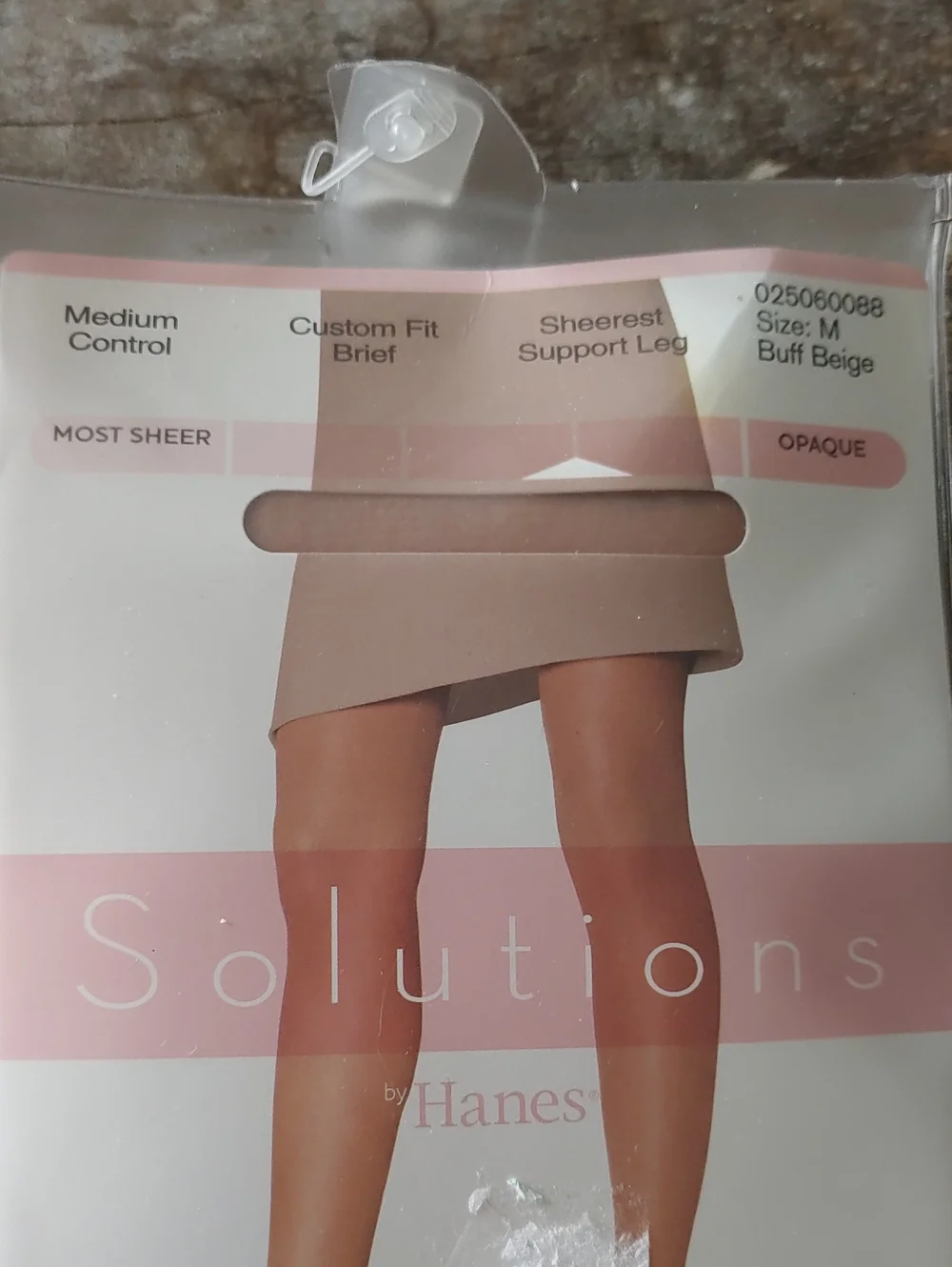 NWT Solutions By Hanes Medium Buff Medium Control Pantyhose